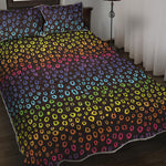Rainbow Leopard Pattern Print Quilt Bed Set