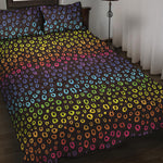 Rainbow Leopard Pattern Print Quilt Bed Set