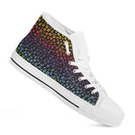 Rainbow Leopard Pattern Print White High Top Shoes