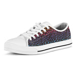 Rainbow Leopard Pattern Print White Low Top Shoes