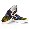 Rainbow Leopard Pattern Print White Slip On Shoes