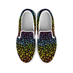 Rainbow Leopard Pattern Print White Slip On Shoes