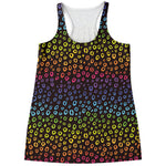Rainbow Leopard Pattern Print Women's Racerback Tank Top