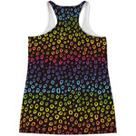 Rainbow Leopard Pattern Print Women's Racerback Tank Top