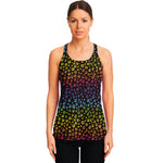 Rainbow Leopard Pattern Print Women's Racerback Tank Top