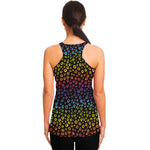 Rainbow Leopard Pattern Print Women's Racerback Tank Top