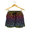 Rainbow Leopard Pattern Print Women's Shorts