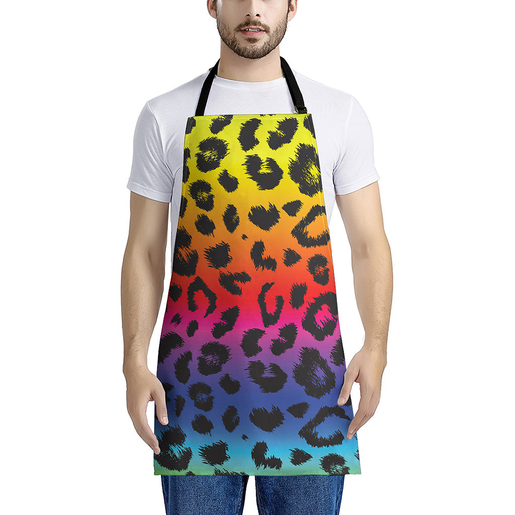 Rainbow Leopard Print Apron