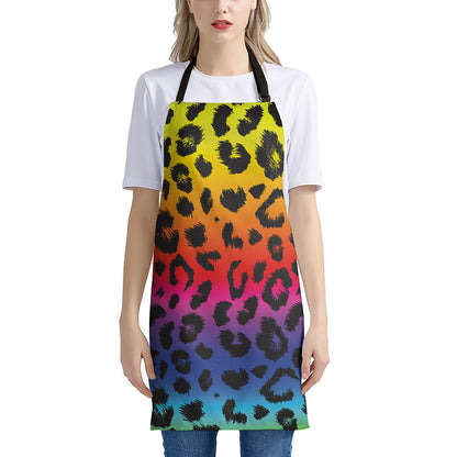 Rainbow Leopard Print Apron