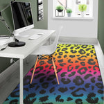 Rainbow Leopard Print Area Rug