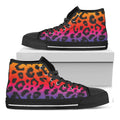 Rainbow Leopard Print Black High Top Sneakers