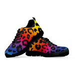 Rainbow Leopard Print Black Sneakers