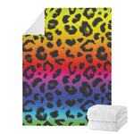 Rainbow Leopard Print Blanket