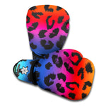 Rainbow Leopard Print Boxing Gloves