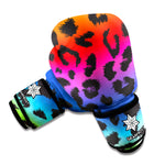 Rainbow Leopard Print Boxing Gloves