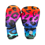 Rainbow Leopard Print Boxing Gloves