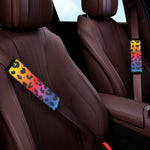 Rainbow Leopard Print Car Seat Belt Covers