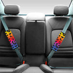 Rainbow Leopard Print Car Seat Belt Covers