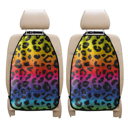 Rainbow Leopard Print Car Seat Organizers