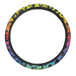 Rainbow Leopard Print Car Steering Wheel Cover