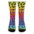 Rainbow Leopard Print Crew Socks