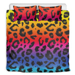 Rainbow Leopard Print Duvet Cover Bedding Set