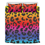 Rainbow Leopard Print Duvet Cover Bedding Set