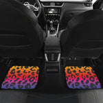 Rainbow Leopard Print Front and Back Car Floor Mats