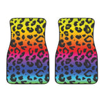 Rainbow Leopard Print Front Car Floor Mats