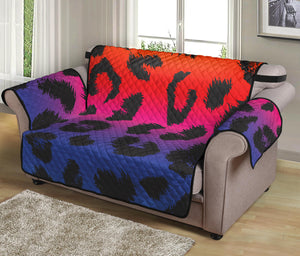 Rainbow Leopard Print Loveseat Protector