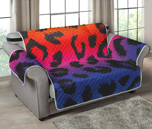 Rainbow Leopard Print Loveseat Protector