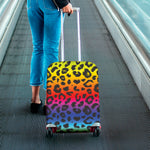 Rainbow Leopard Print Luggage Cover