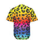 Rainbow Leopard Print Men's Baseball Jersey
