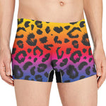 Rainbow Leopard Print Men's Boxer Briefs