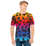Rainbow Leopard Print Men's T-Shirt