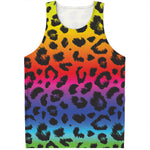 Rainbow Leopard Print Men's Tank Top