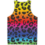 Rainbow Leopard Print Men's Tank Top