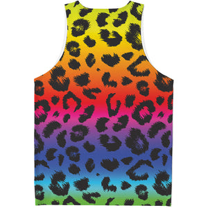 Rainbow Leopard Print Men's Tank Top