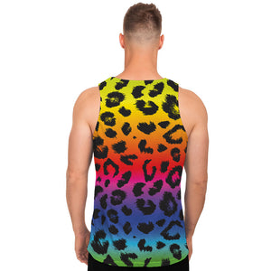 Rainbow Leopard Print Men's Tank Top