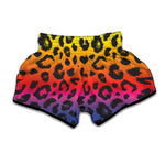 Rainbow Leopard Print Muay Thai Boxing Shorts