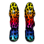 Rainbow Leopard Print Muay Thai Shin Guard