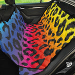 Rainbow Leopard Print Pet Car Back Seat Cover