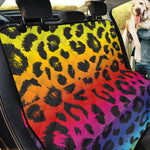 Rainbow Leopard Print Pet Car Back Seat Cover