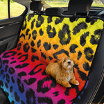 Rainbow Leopard Print Pet Car Back Seat Cover