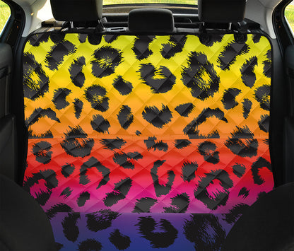 Rainbow Leopard Print Pet Car Back Seat Cover