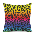 Rainbow Leopard Print Pillow Cover