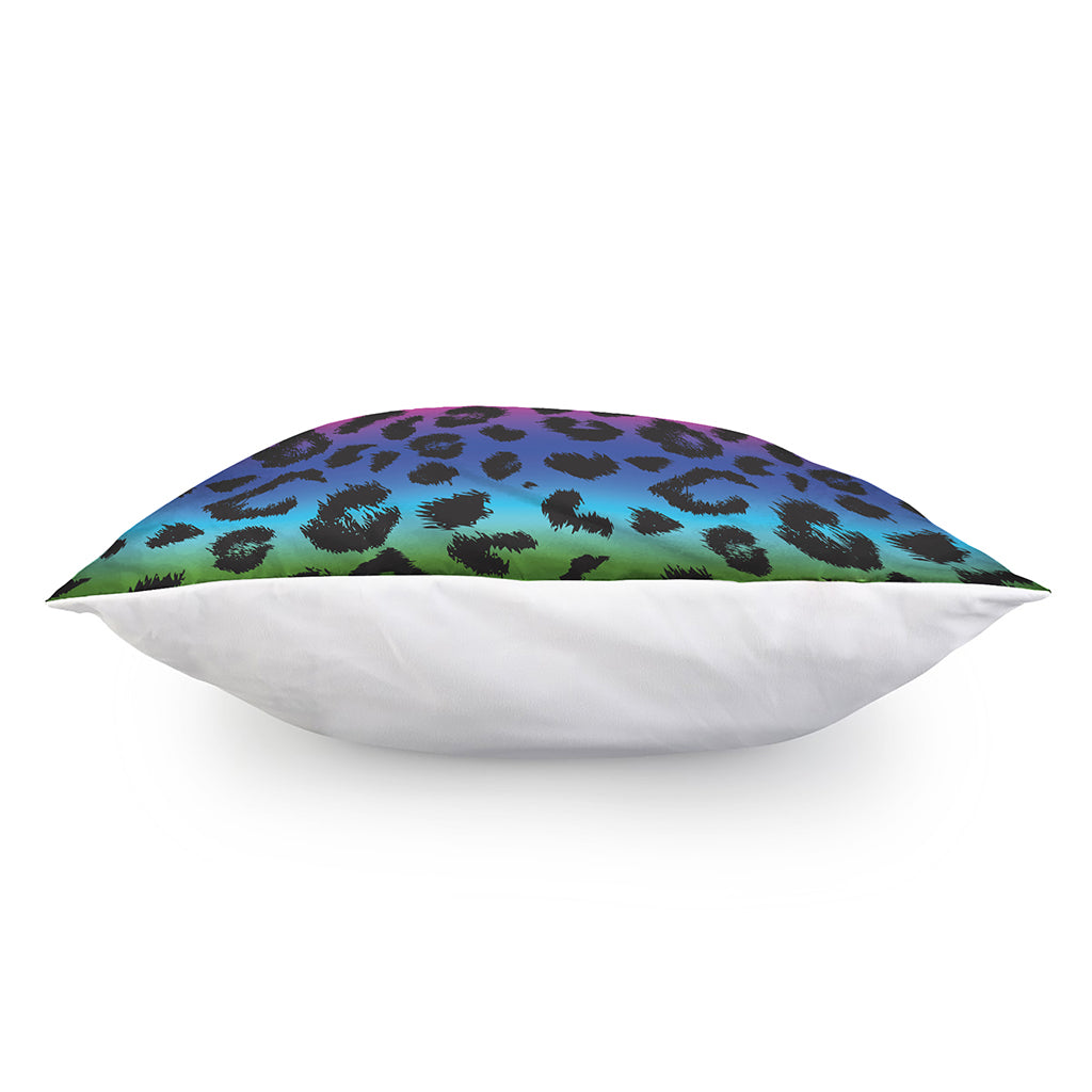 Rainbow Leopard Print Pillow Cover