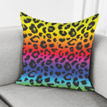 Rainbow Leopard Print Pillow Cover