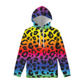 Rainbow Leopard Print Pullover Hoodie
