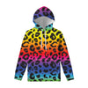 Rainbow Leopard Print Pullover Hoodie